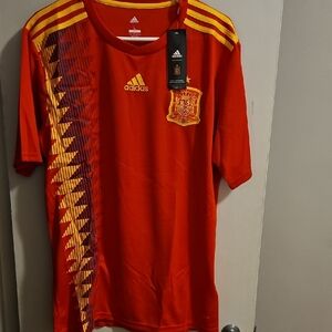 Adidas Red and Gold Soccer Jersey